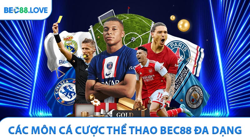 Các môn cá cược thể thao Bec88 đa dạng